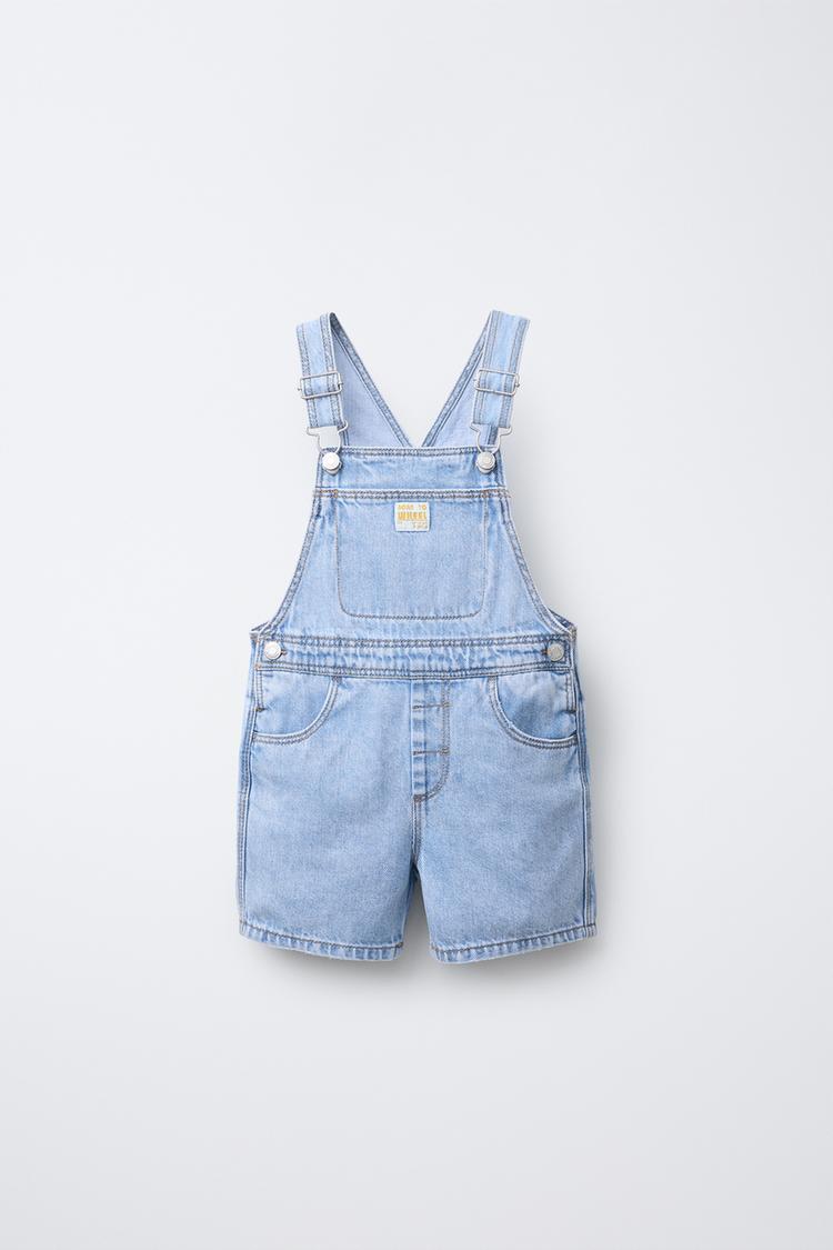 SHORT DENIM DUNGAREES Light blue ZARA New Zealand