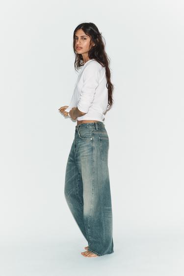 TRF MID-RISE BAGGY BALLOON JEANS - Faded blue by Zara