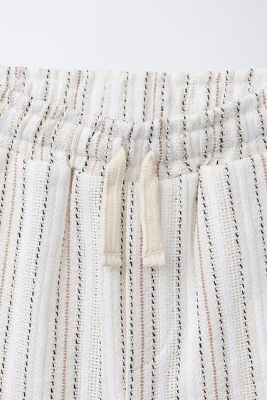RUSTIC STRIPED BERMUDA SHORTS - Ecru by Zara - Image 2