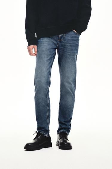 Zara 基本款修身牛仔褲 - 中藍色