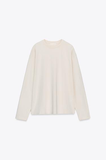 LONG SLEEVE T-SHIRT - camel by Zara
