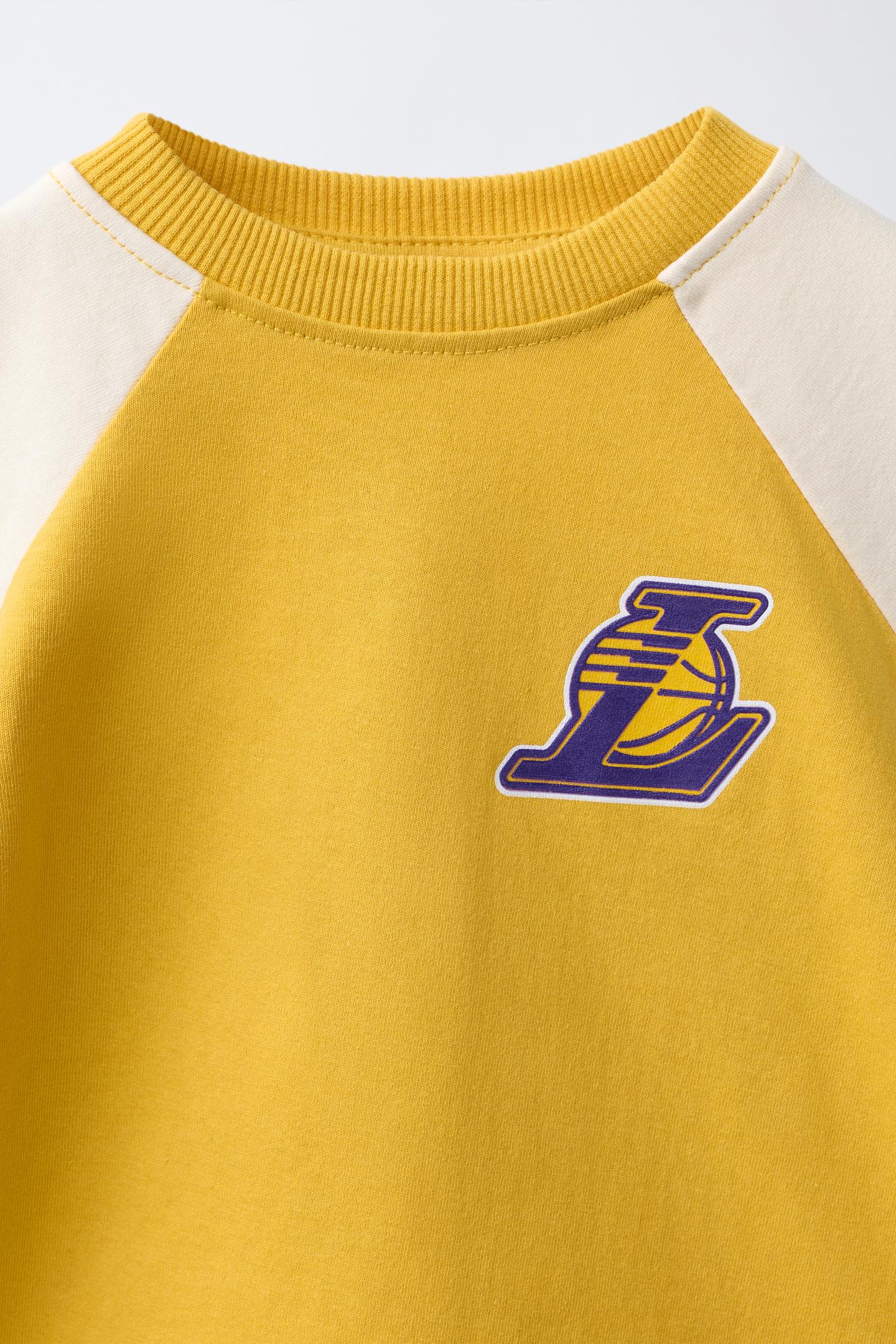 Детская футболка Zara NBA Los Angeles Lakers Double Sleeve, цвет: Жёлтый — фото 3