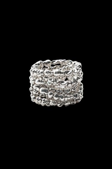 Zara PACK OF PIECED BRACELETS - Silver - Image 0