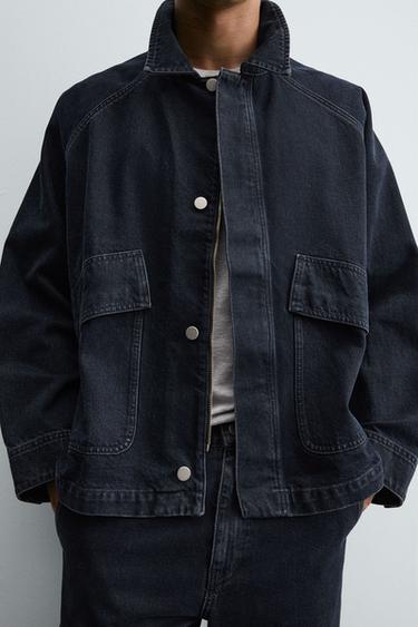 DENIM POCKET JACKET - Dark navy by Zara - Image 4