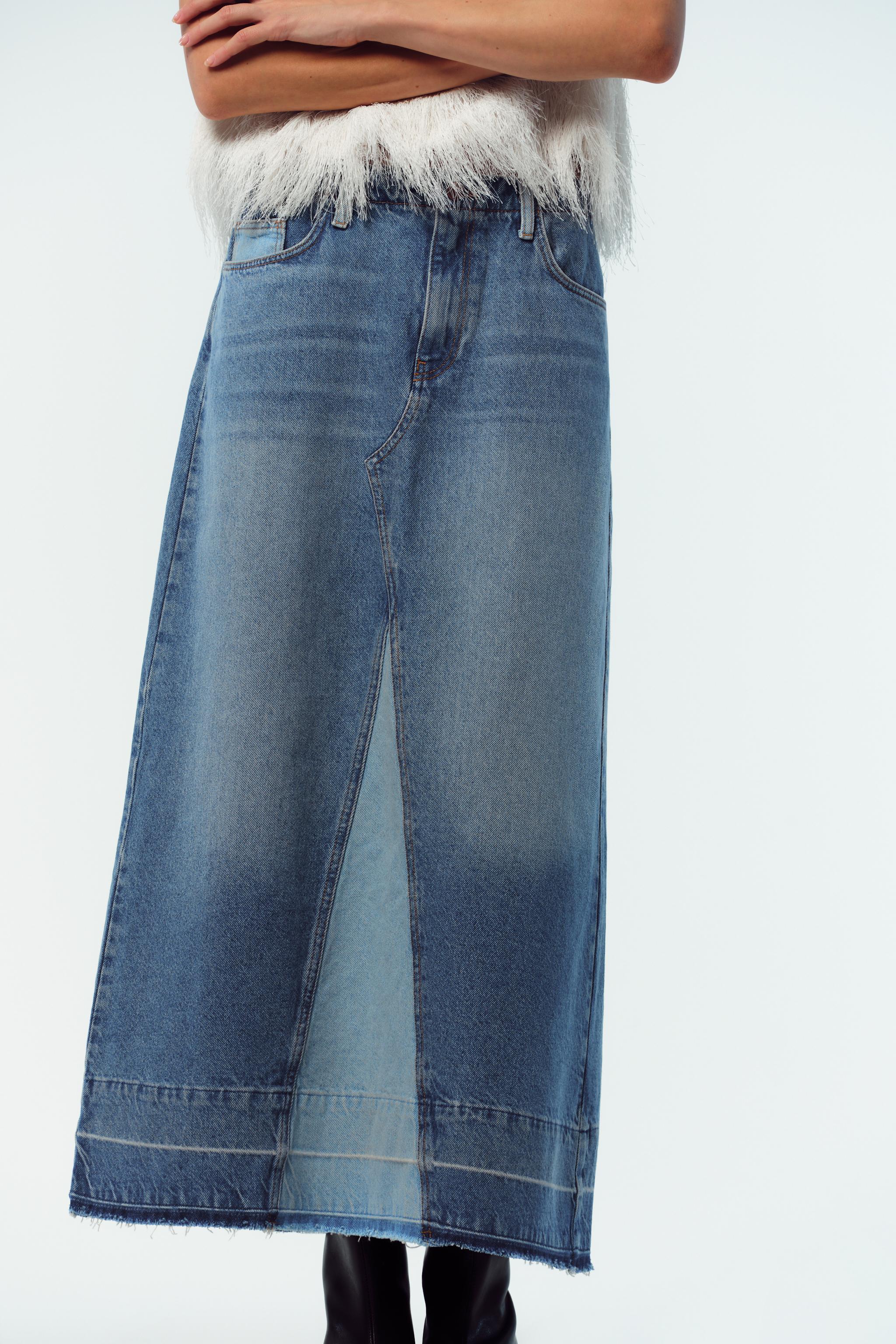 JUPE MIDI EN JEAN COMBINÉ Z1975