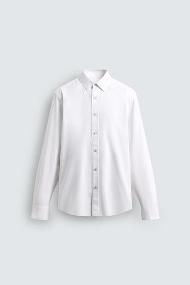 CHEMISE STRUCTURÉE EN COTON - Blanc de Zara - Image 5