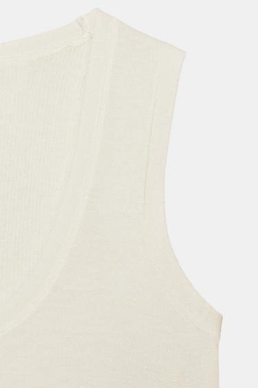 TOP EXTRA-FIN AVEC LAINE - Écru de Zara - Image 6
