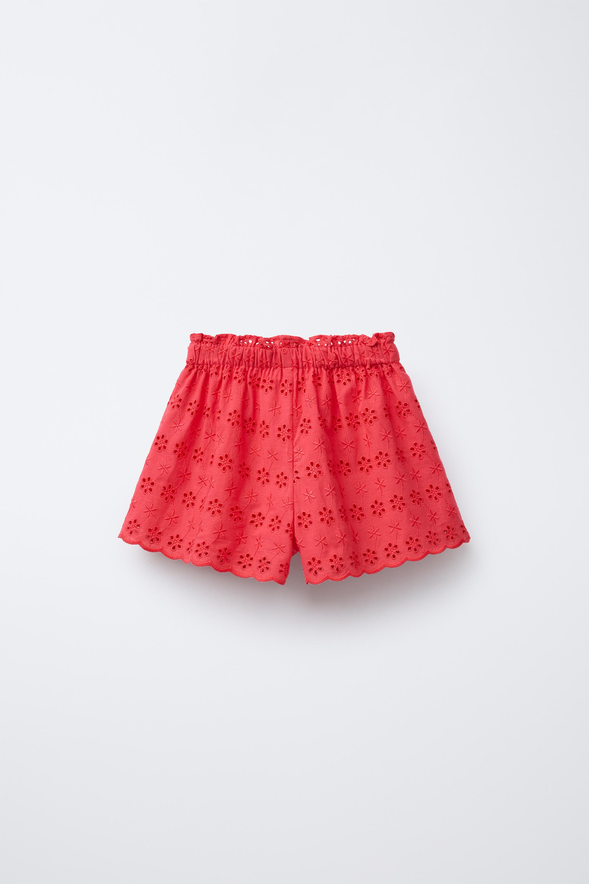 スペイン発送 ZARA 刺繍入りペーパーバッグバミューダパンツ スペイン発送 ZARA 刺繍入りペーパーバッグバミューダパンツ