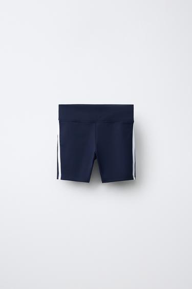 SPORTY CYCLING LEGGINGS WITH SIDE STRIPES - Navy blue by Zara