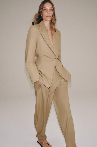 ZW COLLECTION LIMITED EDITION DARTED TROUSERS - Sand by Zara