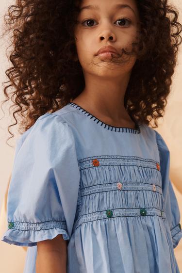 LIMITED EDITION EMBROIDERED FLORAL DRESS - Bluish by Zara - Image 3