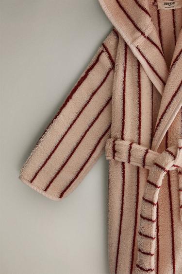 CHILDREN'S STRIPED VELOUR BATHROBE - Pink by Zara - Image 2