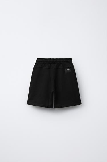 STRAIGHT-FIT-BERMUDASHORTS AUS JERSEY – GARMENT DYED - Schwarz von Zara