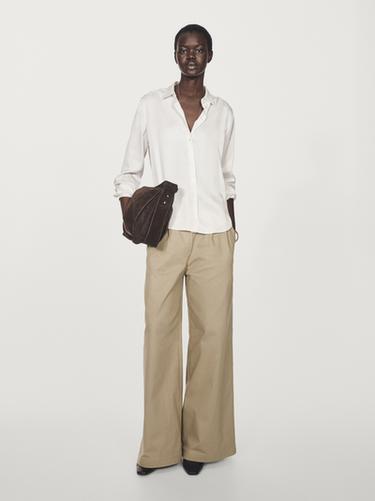 Camisa fluida satinada - Blanco de Zara