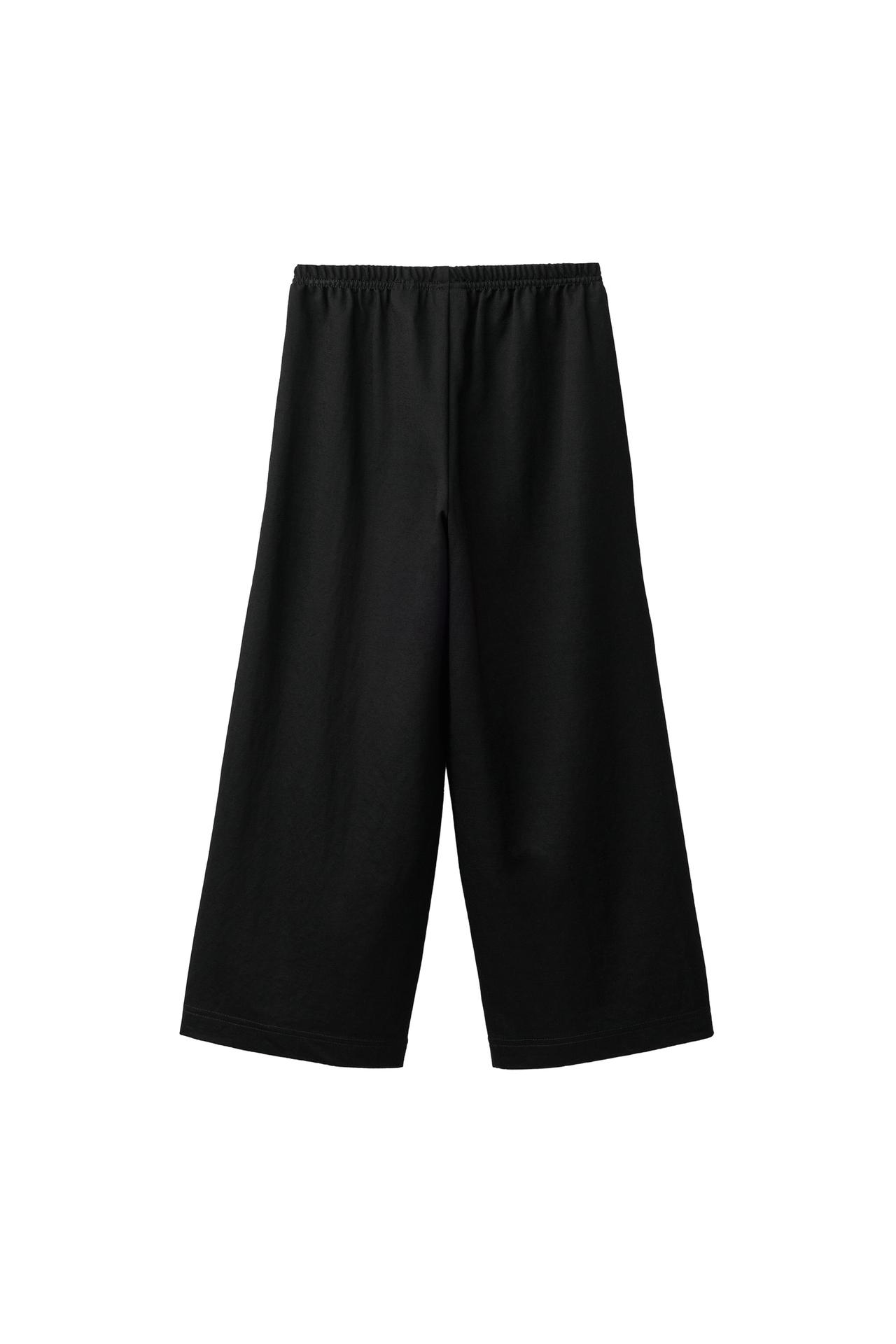 WIDE LEG PAJAMA PANTS — Black