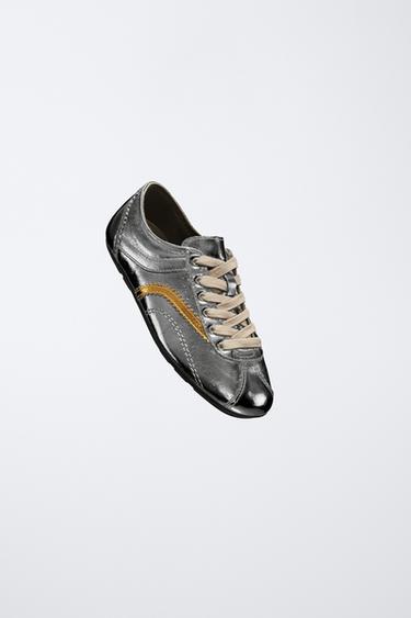 BASKETS EN CUIR MÉTALLISÉ HARRY LAMBERT FOR ZARA X DISNEY - Argent de Zara - Image 1