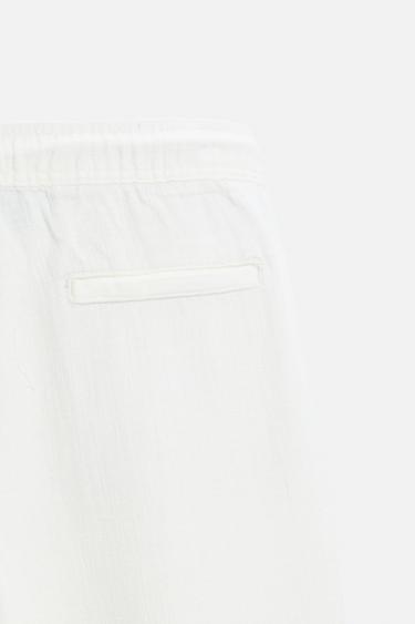 PANTALÓN RELAXED FIT TEXTURA - Blanco roto de Zara