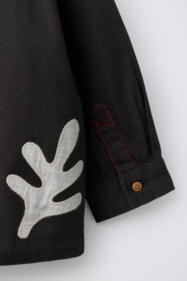 LEAF PATCH OVERSHIRT - Brown by Zara - Image 3