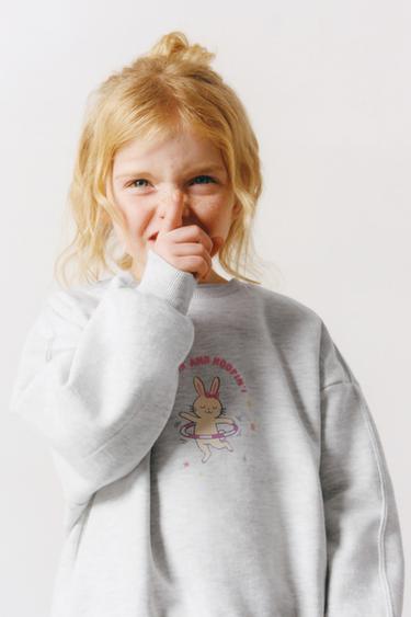 PRINTED SWEATSHIRT - Grey marl by Zara
