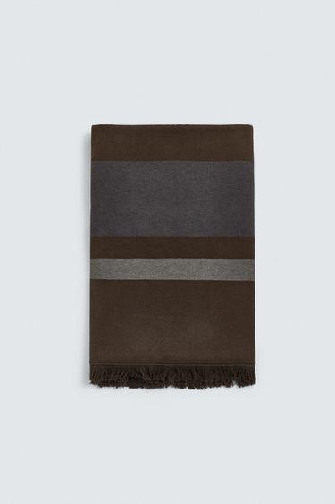 STRIPED BEACH TOWEL - Brown by Zara