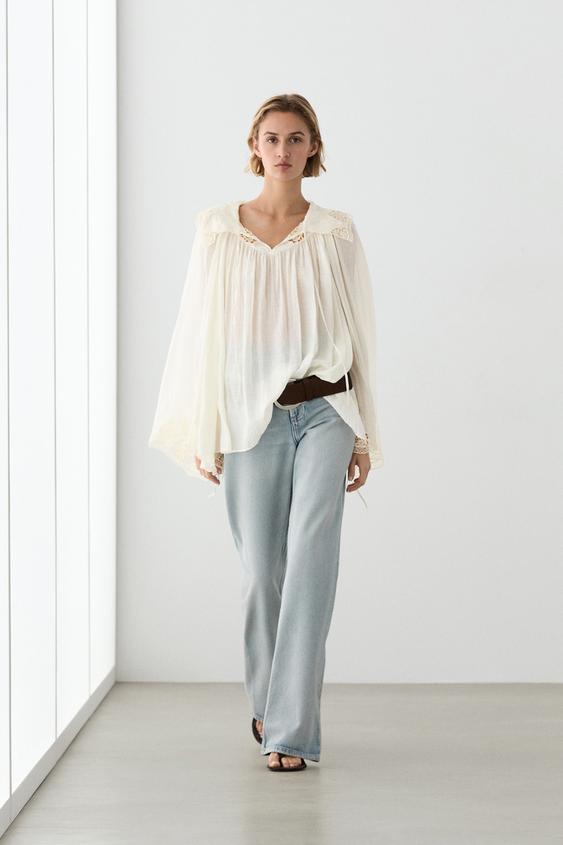Embroidered flowing blouse from Zara - $160