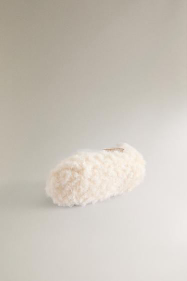 FAUX SHEARLING BALLERINA BOOTIES - Ecru White by Zara - Image 4