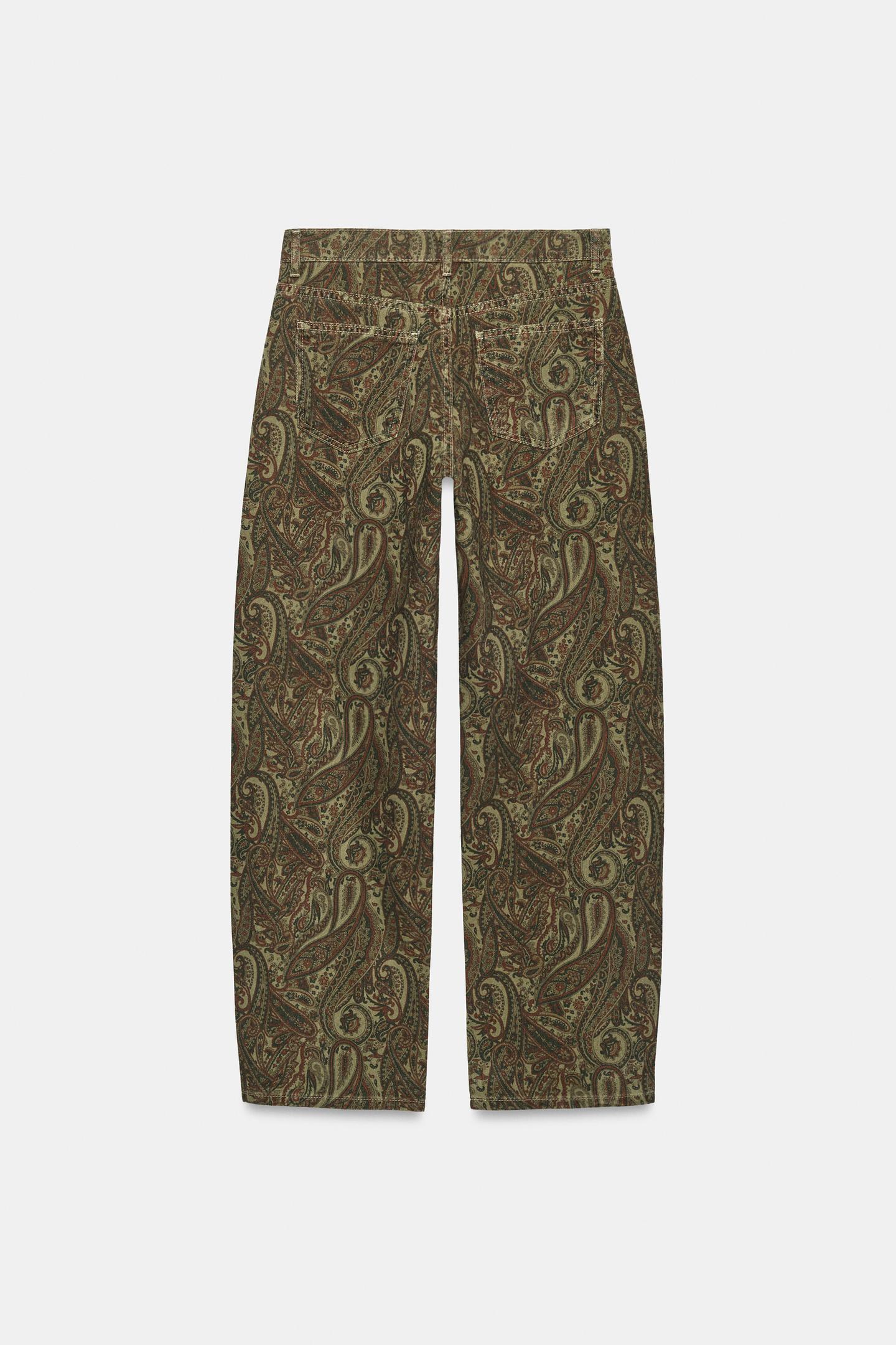 Женские джинсы Zara ZW Collection Mid-Rise Curved Straight, цвет: Хаки — фото 8
