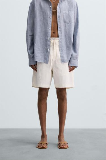 LONG SWIMMING TRUNKS - Oyster-white by Zara - Image 1