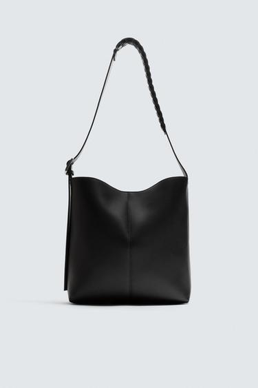 BOLSO SHOPPER LISO - Negro de Zara