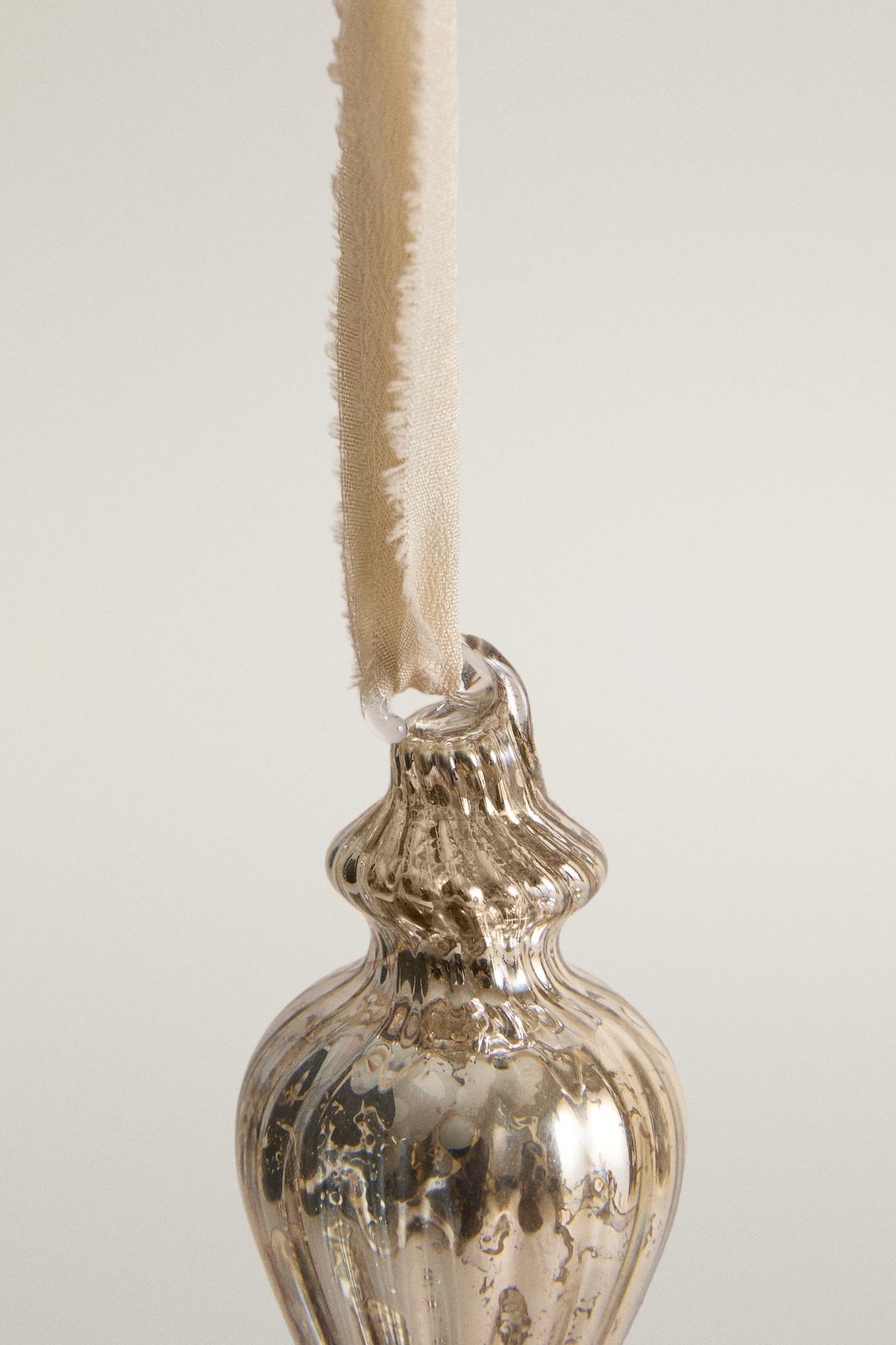 MERCURISED MINI DROP CHRISTMAS TREE DECORATION — Silver