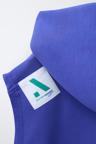 SPORTY LOGO HOODED GILET - Purple by Zara - Image 3