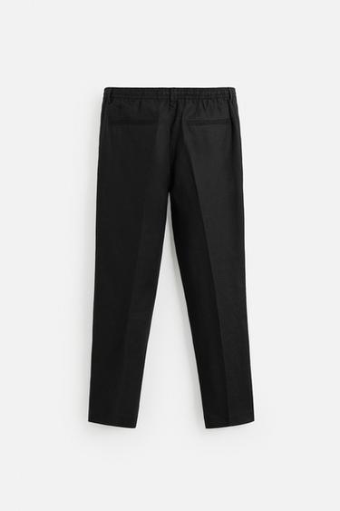 PANTALON REGULAR FIT 100 % LIN - Noir de Zara - Image 6