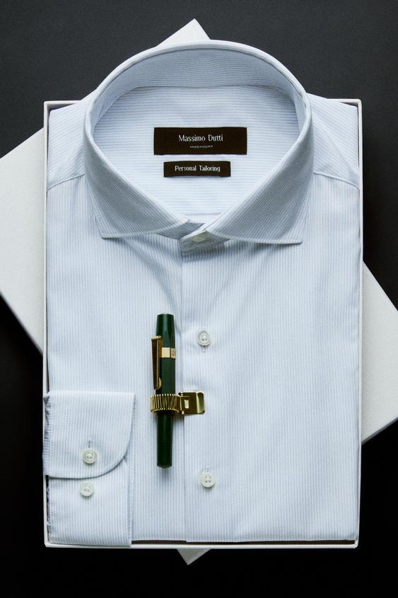 Zara 100% cotton striped shirt - White - Image 0