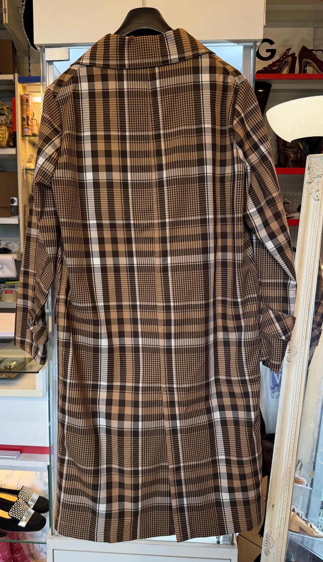 CHECKED DOUBLE-BREASTED TRENCH COAT - Image 2