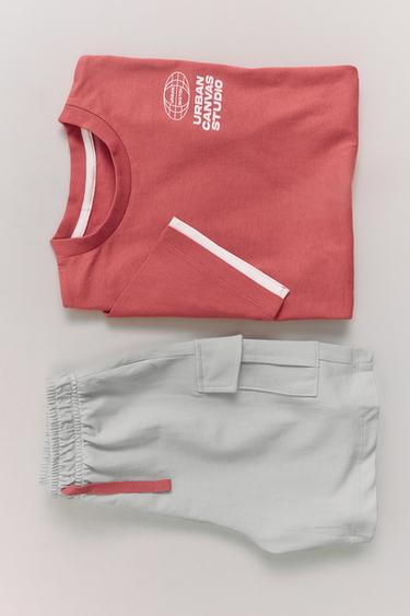 AGES 6-14 / TEXT PRINT PYJAMAS WITH DOUBLE SLEEVES - Red by Zara
