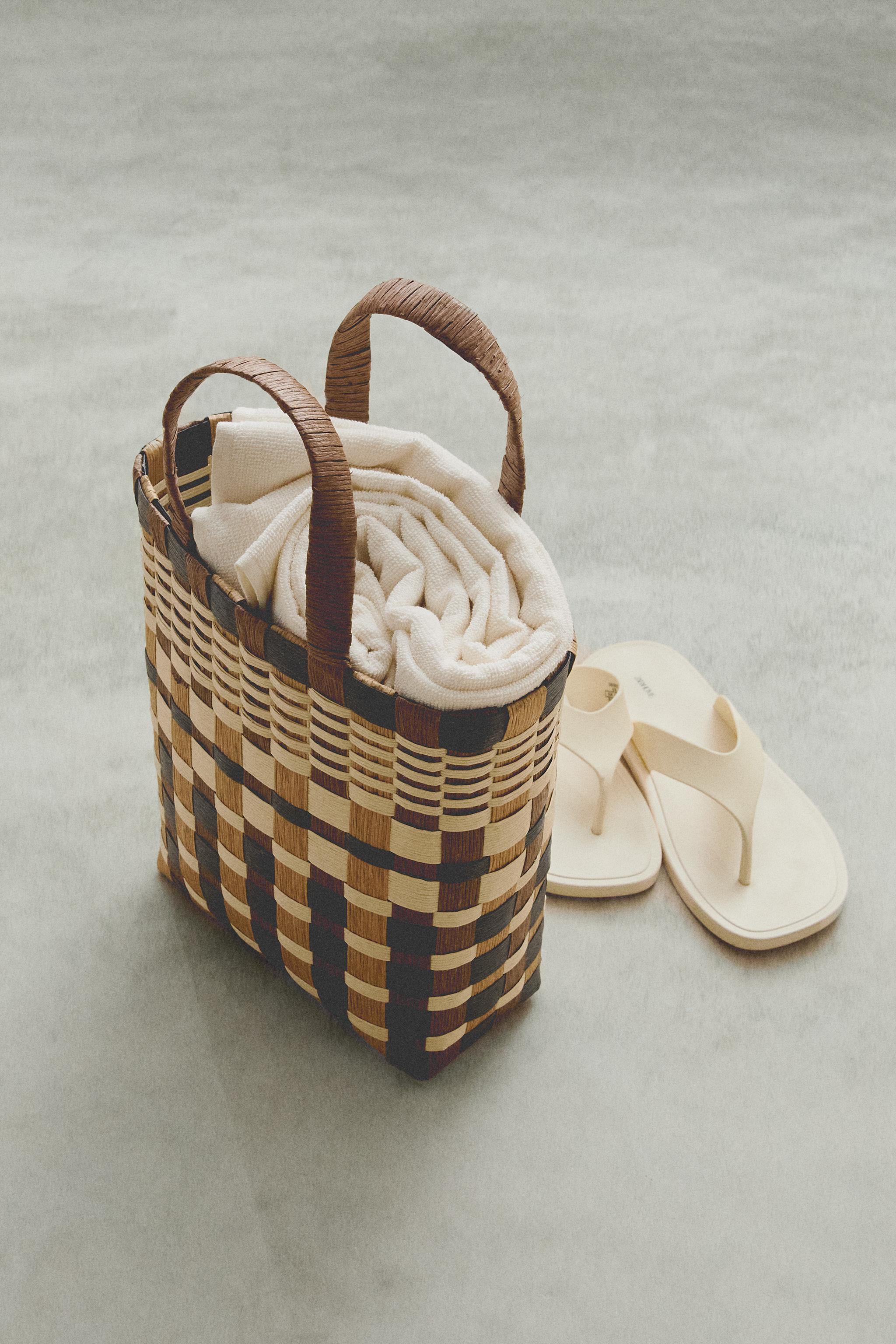 MULTICOLOURED MINI TOTE BAG Brown ZARA Turkey