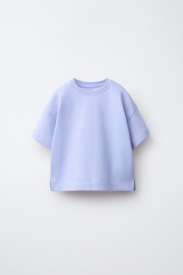 EINFACHES INTERLOCK-T-SHIRT - Pastellblau von Zara