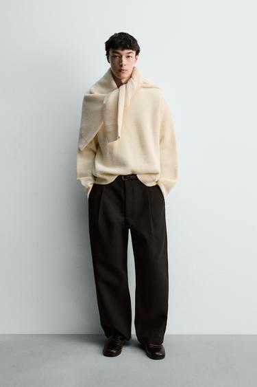 RELAXED FIT TEXTURED JUMPER - Ecru by Zara