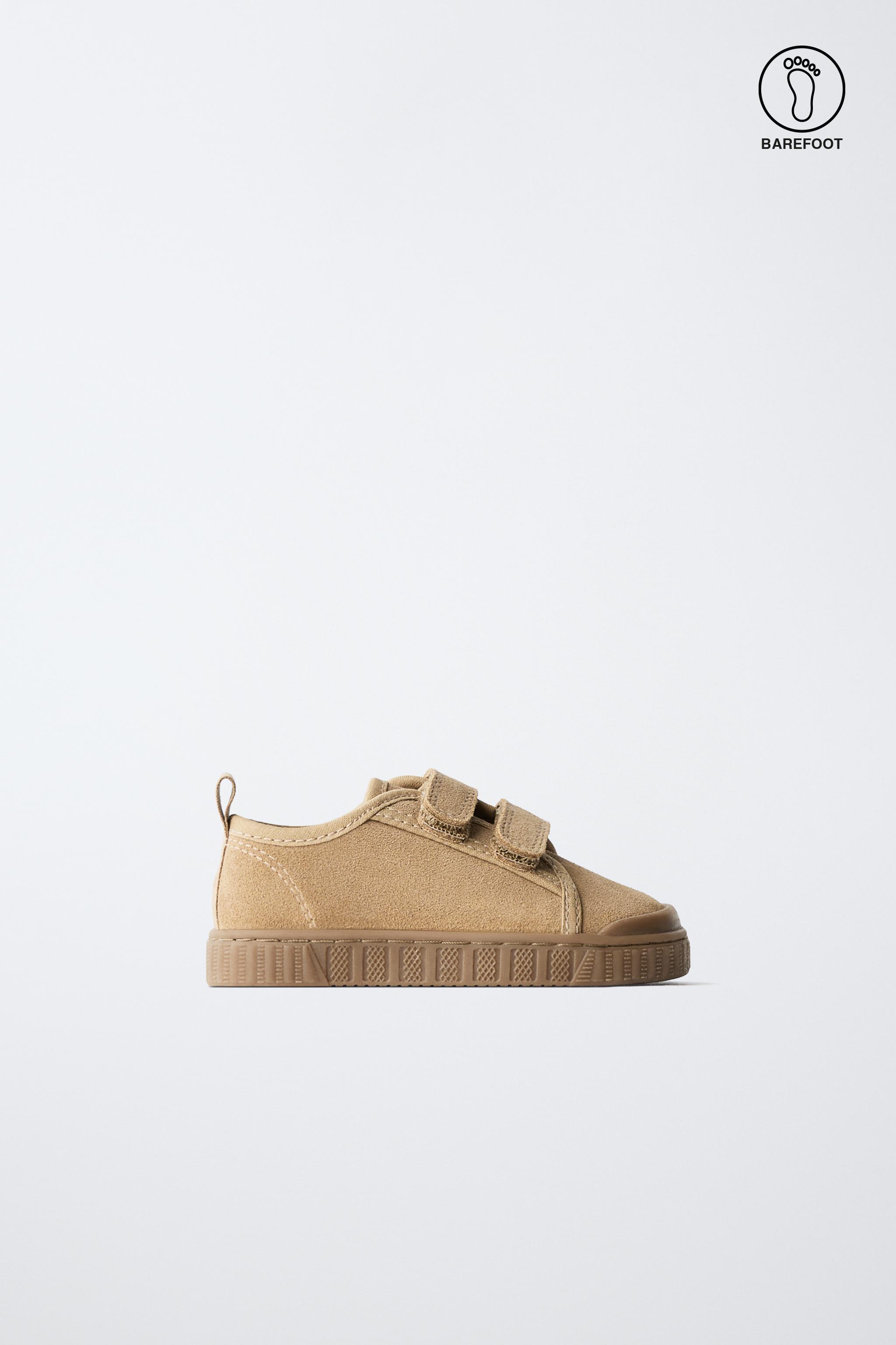 LEATHER BAREFOOT SNEAKERS — Sandy Brown