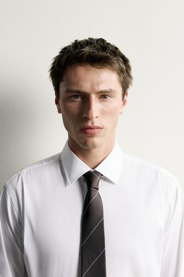 100% SILK STRIPED TIE — Brown 2