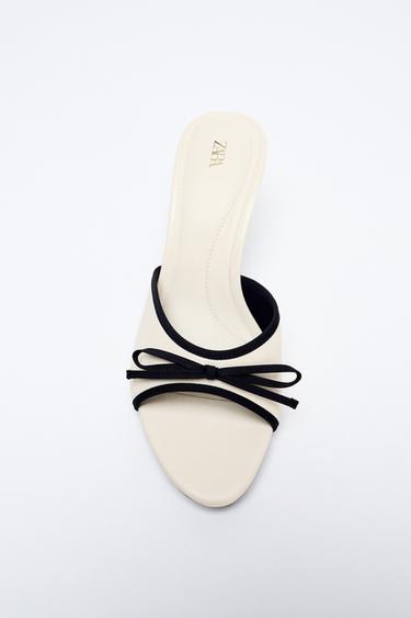 HEELED SANDALS WITH BOW - white by Zara