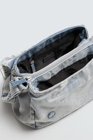 SAC BANDOULIÈRE EN DENIM À EFFET DÉLAVÉ - Bleu de Zara - Image 5
