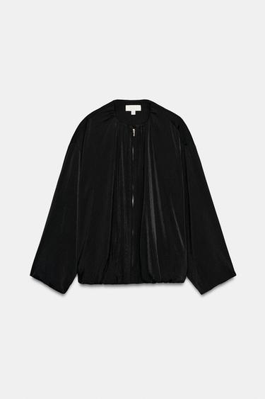 CAZADORA BOMBER FLUIDA - Negro de Zara - Imagen 0