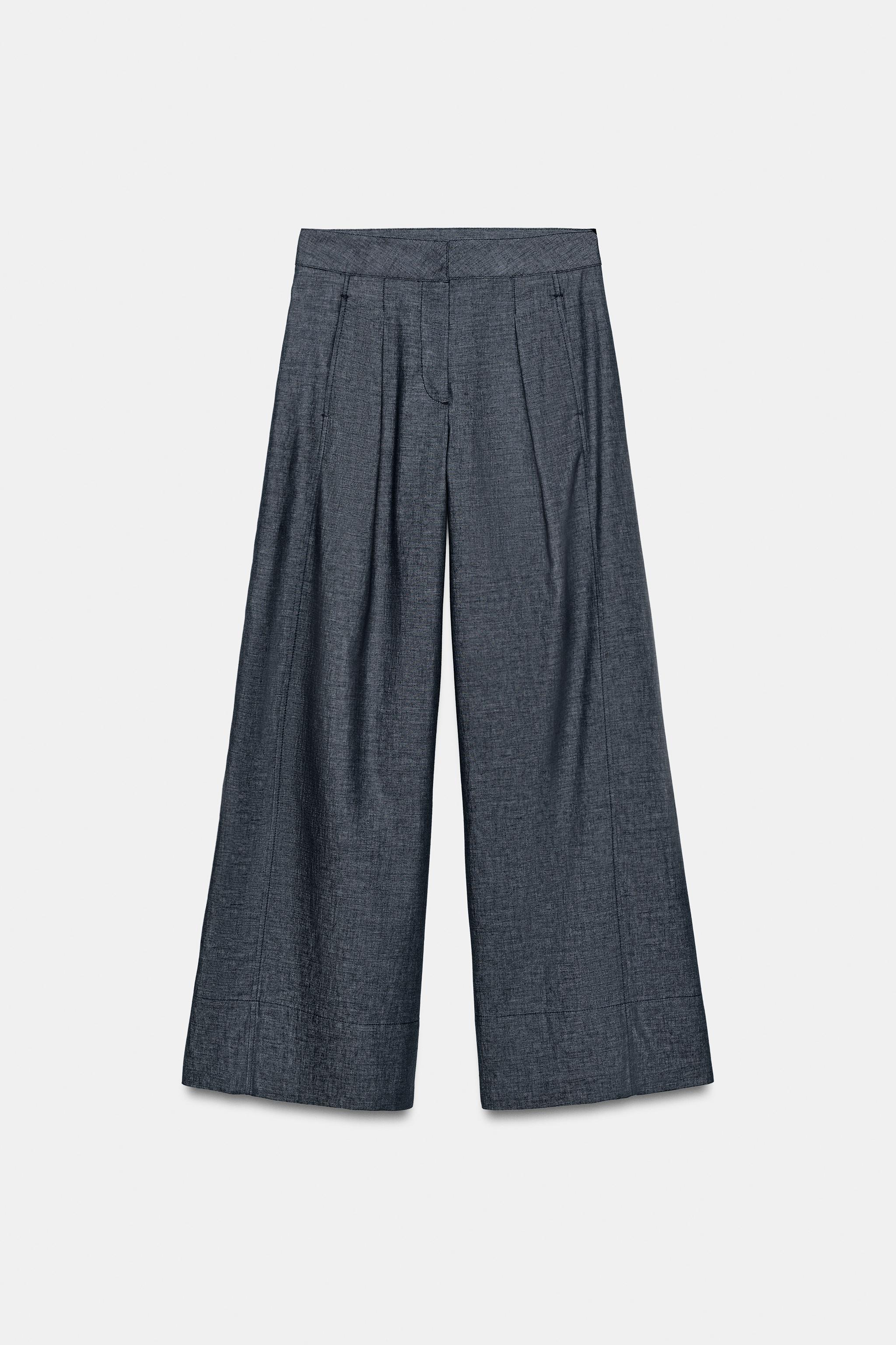 HIGH-WAISTED WIDE LEG LINEN PANTS