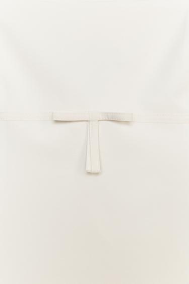 STRAPLESS TOP WITH BOW - Ecru by Zara - Image 6