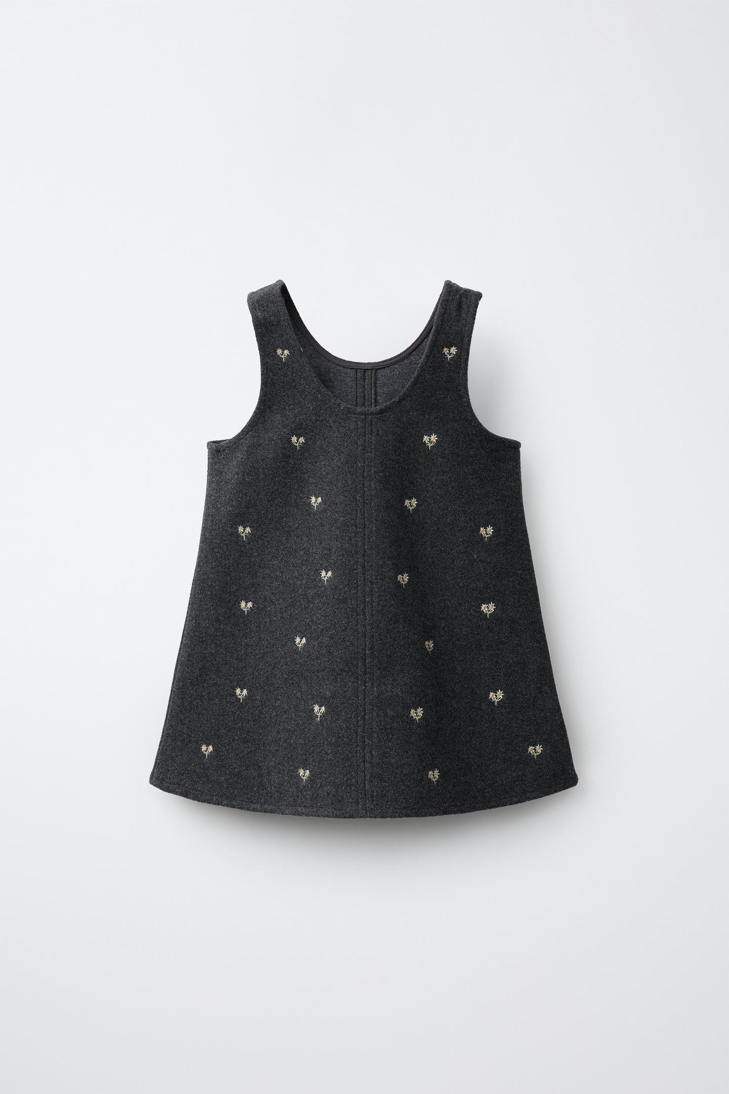 Детские платья Zara Embroidered Floral PIÑAFOR, цвет: Антрацитовый серый — фото 2
