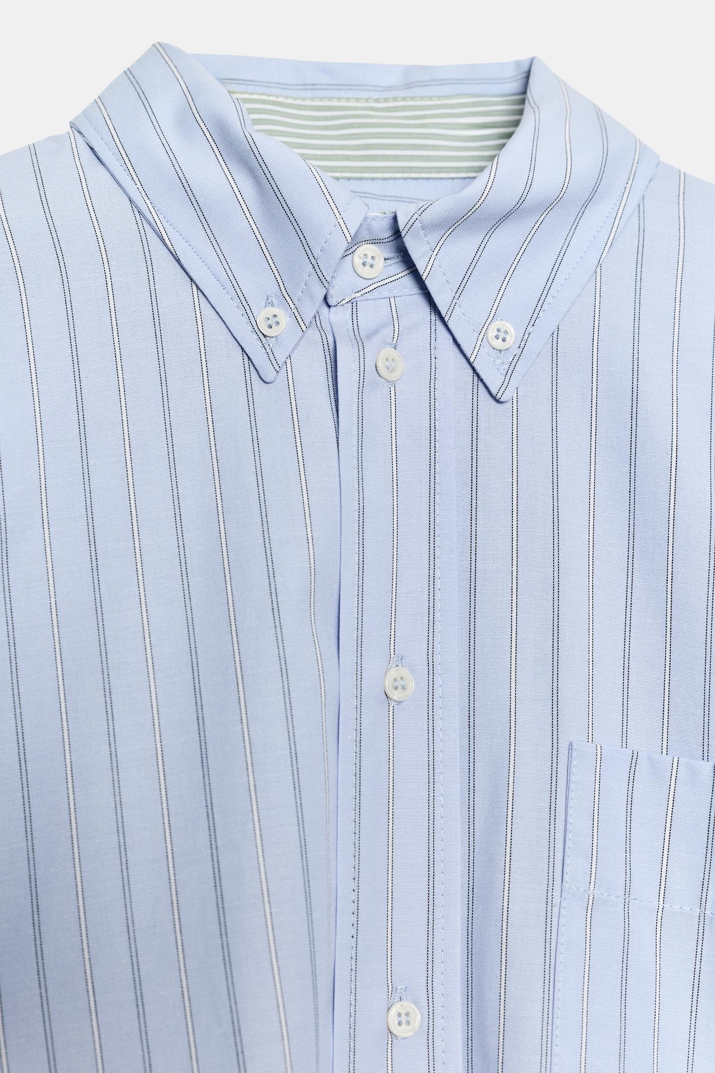 Женская рубашка Zara Striped Oxford Shirt ZW Collection, цвет: Небесно-голубой — фото 9