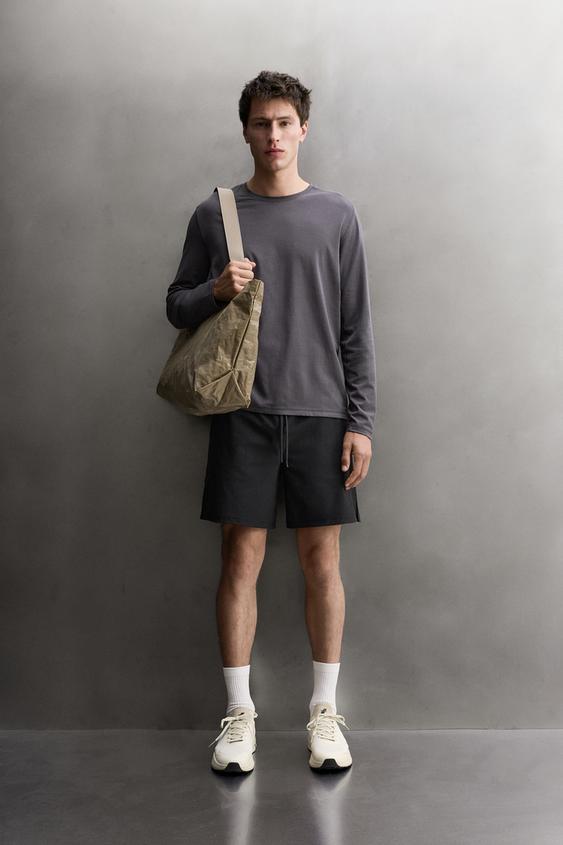 TECHNICAL LONG SLEEVE T-SHIRT - Blue / Grey by Zara - Image 0