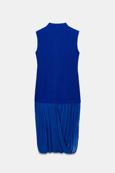 ROBE MIDI BIMATIÈRE - Bleu roi de Zara - Image 6