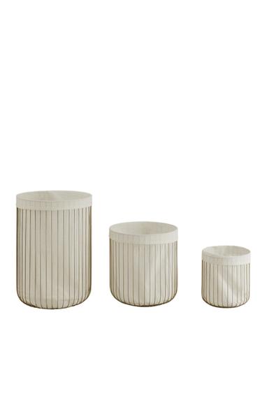 KOŠÍK S LÁTKOVOU PODŠÍVKOU - Šedá zn. Zara